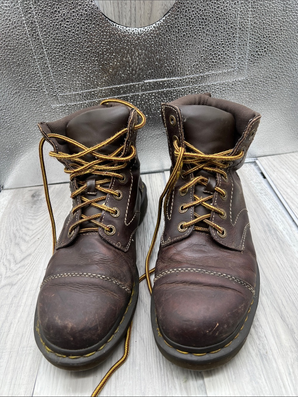Dr Martens Ranch Soft Cap Toe Brown Leather Boots Sz: M 10/ W 11